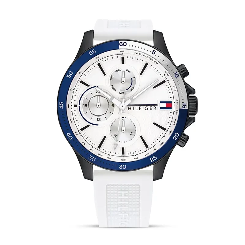 Tommy Hilfiger Bank Multifunction White Dial Men's Watch | 1791723